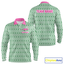 Load image into Gallery viewer, Funny Pink Green Geometric Polo Golf Shirt, Retro Style Performance Golf Top For Family Team Shirt NHT692