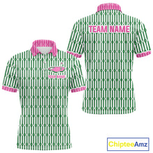 Load image into Gallery viewer, Funny Pink Green Geometric Polo Golf Shirt, Retro Style Performance Golf Top For Family Team Shirt NHT692