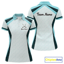 Load image into Gallery viewer, Personalized Aqua Sea Wave Golf Shirt With Name, Elegant Women's Sportswear, Stylish Womens Golf Jersey NHT704