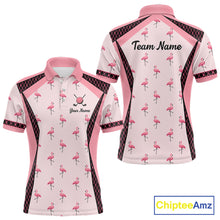Load image into Gallery viewer, Custom Men's Flamingo Golf Polo, Personalized Pink Flamingo Golf Shirt With Name, Gift For Golfer NHT705