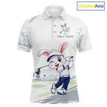 Load image into Gallery viewer, Custom Bunny Golf Polo Shirt – Personalized Rabbit Golf Shirt, Funny Golfer Gift For Men 