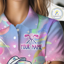 Load image into Gallery viewer, Funny Pastel Shark Womens Golf Polo Shirt Custom Ocean Golf Shirt, Polo Gift For Golf Lovers NHT898