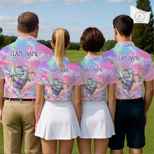 Load image into Gallery viewer, Funny Pastel Shark Mens Golf Polo Shirt Custom Ocean Golf Shirt, Polo Gift For Golf Lovers NHT898