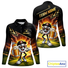 Load image into Gallery viewer, Funny Golf Ball Womens Golf Polo Shirts Custom Golf And Beer Golf Apparel For Golfer NHT899
