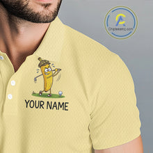 Load image into Gallery viewer, Funny Banana Mens Golf Polo Shirt, Custom Golf Polo For Men, Golf Jersey For Golf Lovers NHT906