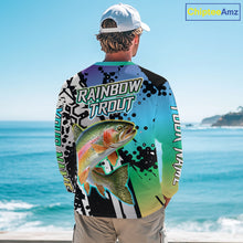 Load image into Gallery viewer, Rainbow Trout Custom Long Sleeve Performance Fishing Shirts For Men, Trout Fishing Jersey  NHT480