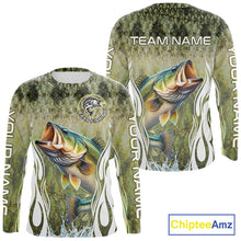 Load image into Gallery viewer, Personalized Bass Team Fishing Shirt - Long Sleeve Tournament Fishing Apparel 