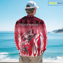 Load image into Gallery viewer, Personalized Team Bass Fishing Shirt - Long Sleeve Tournament Fishing Apparel|Red 