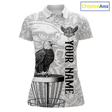 Load image into Gallery viewer, Custom Bald Eagle Womens Disc Golf Polo Shirt, Personalized Team Name Disc Golf Shirt NHT815