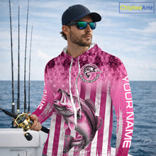 Load image into Gallery viewer, Custom Bass Fishing Shirt 3D Personalized Team Name Long Sleeve Hooded UV Protection Fishing Jersey|Pink 