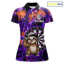 Load image into Gallery viewer, Funny Sloth Dartboard Jersey For Women Dart Team Shirts Dart League Polo &amp; 1/4 Zip 