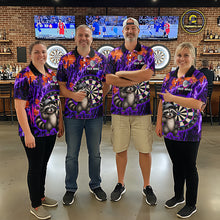 Load image into Gallery viewer, Funny Raccoon Dartboard Jersey For Women Dart Team Shirts Dart League Polo &amp; 1/4 Zip NHT1137