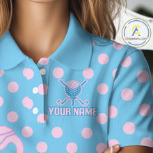 Load image into Gallery viewer, Women's Flamingo Golf Polo Shirt – Personalized Pink Flamingo Golf Jersey With Custom Name