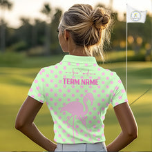 Load image into Gallery viewer, Women's Flamingo Golf Polo Shirt – Personalized Pink Flamingo Golf Jersey With Custom Name