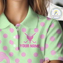 Load image into Gallery viewer, Women's Flamingo Golf Polo Shirt – Personalized Pink Flamingo Golf Jersey With Custom Name