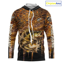 Load image into Gallery viewer, Custom Walleye Long Sleeve Tournament Camo Fishing Shirts, Walleye Fishing Jerseys NHT410