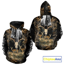Load image into Gallery viewer, Deer Hunting Gift, Personalized Whitetail Deer Hunting 3D All Over Printed Camo Hoodie NHT361