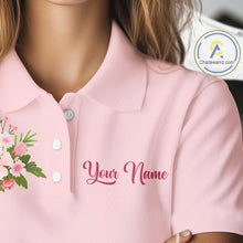Load image into Gallery viewer, Pink Golf Mama Womens Polo Shirt, Funny Golf Mom Shirt, Mothers Day Gift For Golf Lover Mom, Ladies Golf Polo NHT749