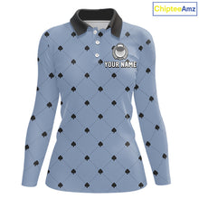 Load image into Gallery viewer, Personalized Womens Golf Jersey Spade Argyle Pattern, Performance Sportswear Golf Polo Shirt NHT755