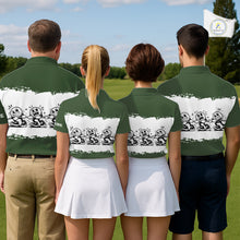 Load image into Gallery viewer, Funny Mens Golf Polo Shirt Green And White Golf Balls Personalized Golf Shirts For Men NHT787
