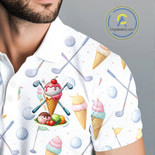 Load image into Gallery viewer, Funny Ice Cream Mens Golf Polo Shirts Jersey – Personalized Team Name Golf Shirt NHT809