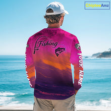 Load image into Gallery viewer, Custom Name Hot Pink Bass Fishing Jersey - Personalized 3D Long Sleeve Fishing Shirt For Men