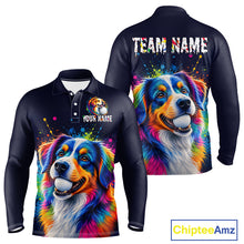 Load image into Gallery viewer, Personalized Australian Shepherd Mens Golf Polo Shirt - Custom Dog Lover Team Name Jersey
