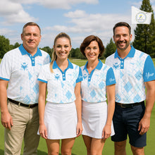Load image into Gallery viewer, Personalized Womens Golf Shirt Argyle Style – Custom Name Polo, Gift For Mom, Golfer Gift Idea NHT671