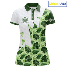 Load image into Gallery viewer, Personalized Womens Golf Shirt Tropical Style – Custom Name Polo, Gift For Mom, Golfer Gift Idea NHT673