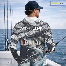 Load image into Gallery viewer, Striped Bass Striper Fishing Custom Performance Fishing Shirts, Hooded Fishing Jersey Shirt NHT537