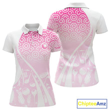 Load image into Gallery viewer, White Golf Pattern Custom Womens Golf Polo Shirt, Best Team Golf Shirt For Womens NHT562