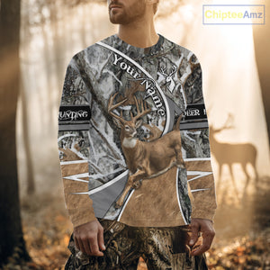 Whitetail Deer Hunting Big Game Shirt 3D All Over Print, Snow Winter Camo, Gift For Hunters NHT173