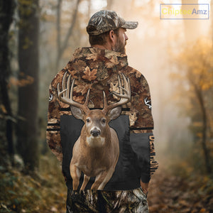 Best Custom Camo Autumn Whitetail Deer Hunting Shirt With Full All-Over 3D For Deer Hunters NHT180