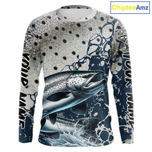 Load image into Gallery viewer, Personalized Chinook Salmon Saltwater Fishing Shirts Long Sleeve For Men, Salmon Fishing Jerseys NHT854