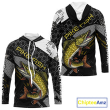 Load image into Gallery viewer, Custom Pike Long Sleeve Fishing Shirts For Men, Design Pike Fishing Jerseys NHT446