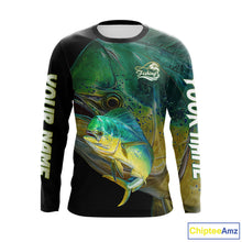 Load image into Gallery viewer, Mahi Mahi (Dorado) Fishing Customize Name Fishing Shirts Long Sleeve For Men NHT569