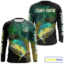 Load image into Gallery viewer, Mahi Mahi (Dorado) Fishing Customize Name Fishing Shirts Long Sleeve For Men NHT569