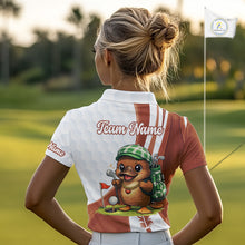 Load image into Gallery viewer, Funny Womens Golf Polo Shirt Custom Brown And White Platypus Pattern White Golf Shirts NHT576
