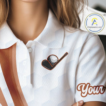 Load image into Gallery viewer, Funny Womens Golf Polo Shirt Custom Brown And White Platypus Pattern White Golf Shirts NHT576