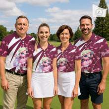 Load image into Gallery viewer, Cute Pink Flamingo Custom Pattern Funny Golf Shirts For Mens, Flamingo Golf Team Shirt NHT593