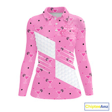 Load image into Gallery viewer, Personalized Womens Golf Polo Shirt With Flamingo Sleep– Funny Cartoon Pattern For Golfer NHT598