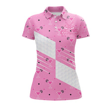 Load image into Gallery viewer, Personalized Womens Golf Polo Shirt With Flamingo Sleep– Funny Cartoon Pattern For Golfer NHT598