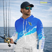 Load image into Gallery viewer, Tuna Fishing Custom Hooded Fishing Shirts Long Sleeve For Men, Tuna Saltwater Fishing Shirt NHT645