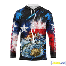 Load image into Gallery viewer, Texas Grand Slam Custom Fishing Shirts Long Sleeve Hooded, Texas Flag Fishing Jersey NHT506