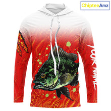 Load image into Gallery viewer, Personalized Crappie Fishing Jerseys For Fishing Team, Custom Name Fishing Shirt Long Sleeve Hooded NBT409