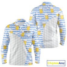 Load image into Gallery viewer, Mens Golf Polo Shirts Custom Beer Argyle Pattern, Funny Beer Pattern Golf Team Shirt NBT597