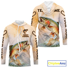 Load image into Gallery viewer, Rainbow Trout Fishing Jerseys For Fishing Team, Trout Fishing Shirt Long Sleeve Hooded NBT412