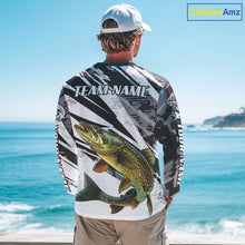 Load image into Gallery viewer, Gray Camo Pike Fishing Jerseys For Men, Custom Pike Fishing Shirts Long Sleeve NBT415