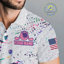 Load image into Gallery viewer, Flamingo Golf Polo Shirts For Men, Colorful Tropical Flamingo Pattern, Tropical Golf Shirt NBT477