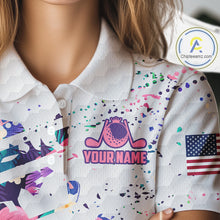 Load image into Gallery viewer, Flamingo Womens Golf Polo Shirts, Colorful Tropical Flamingo Pattern, Tropical Golf Shirt NBT477